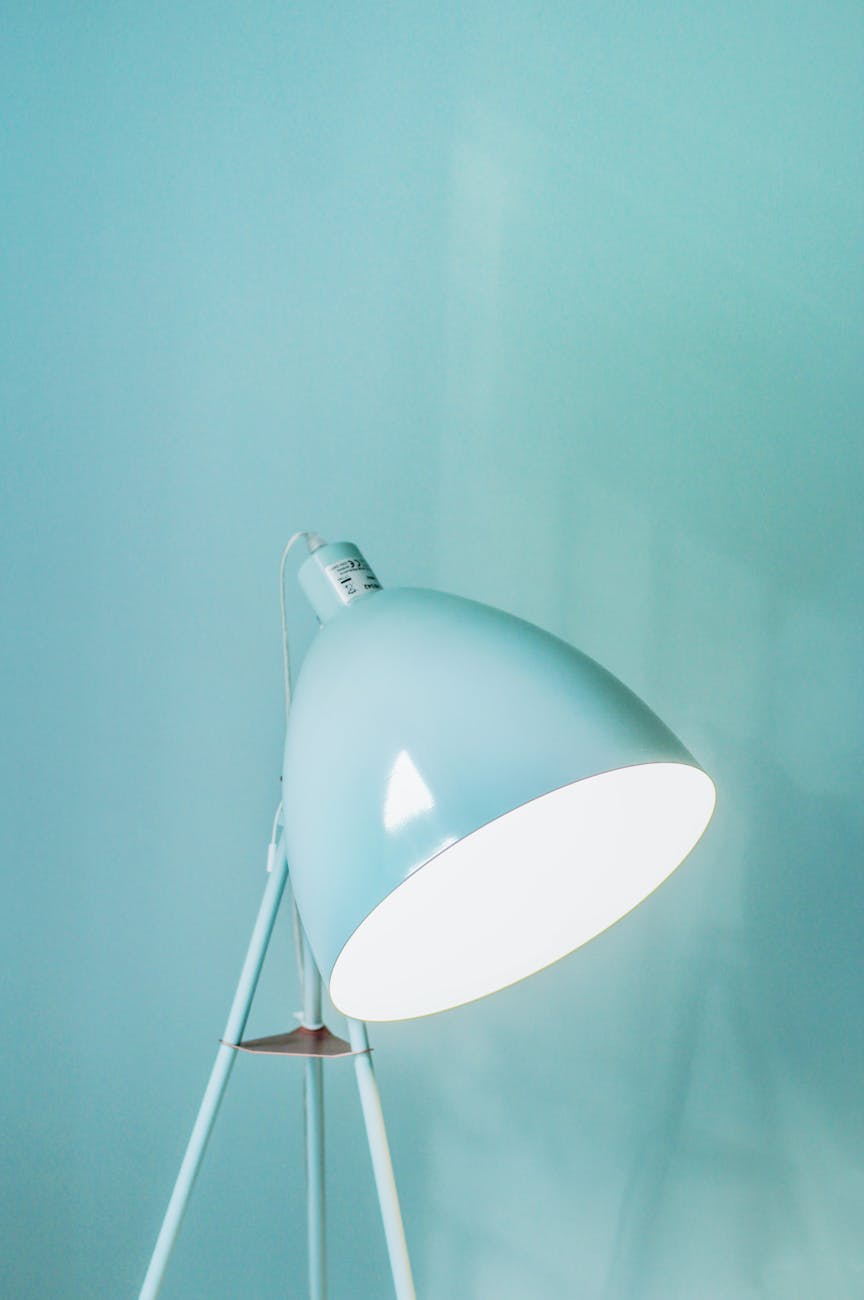blue desk lamp